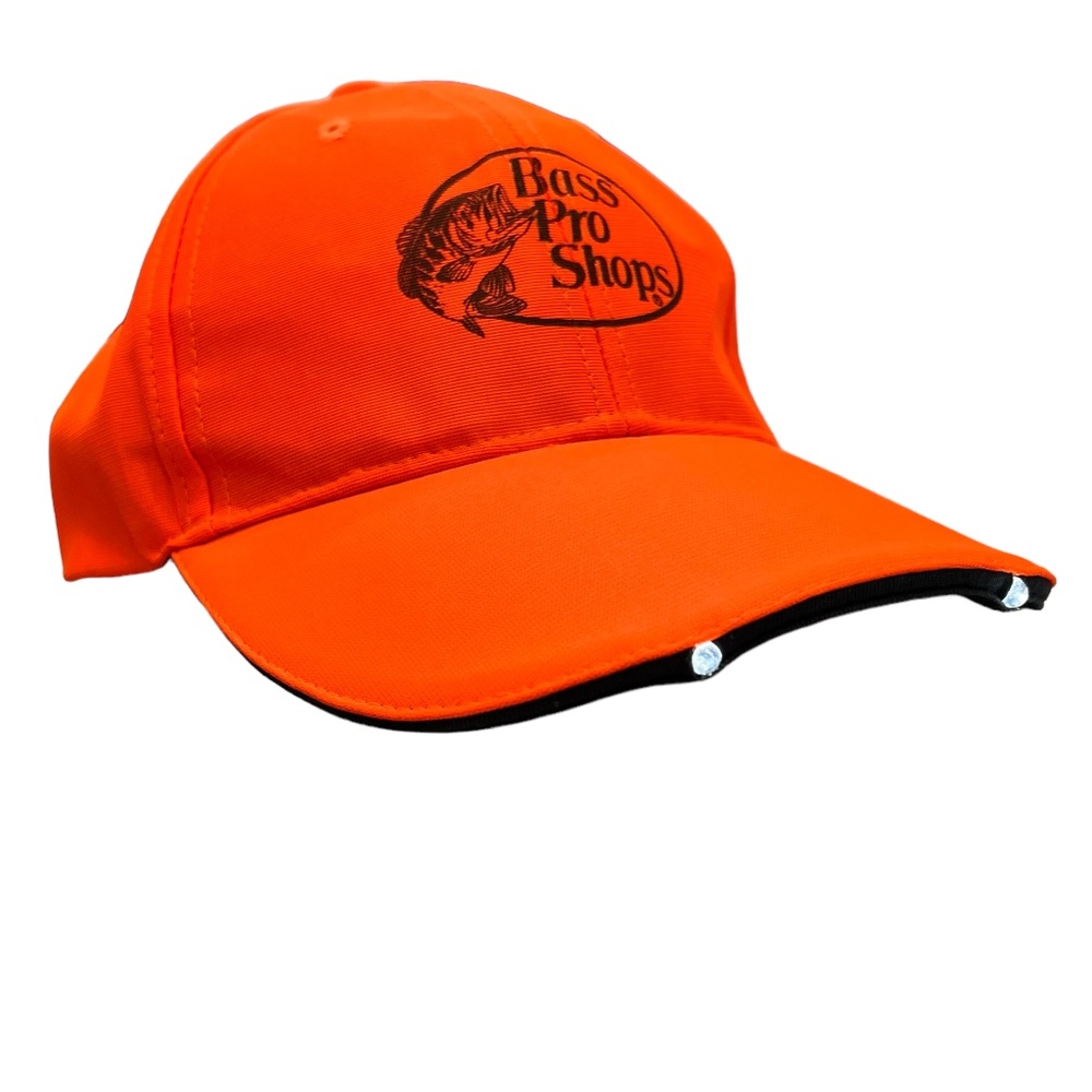 BASS PRO SHOPS NEON ORANGE LIGHT UP BASEBALL CAP